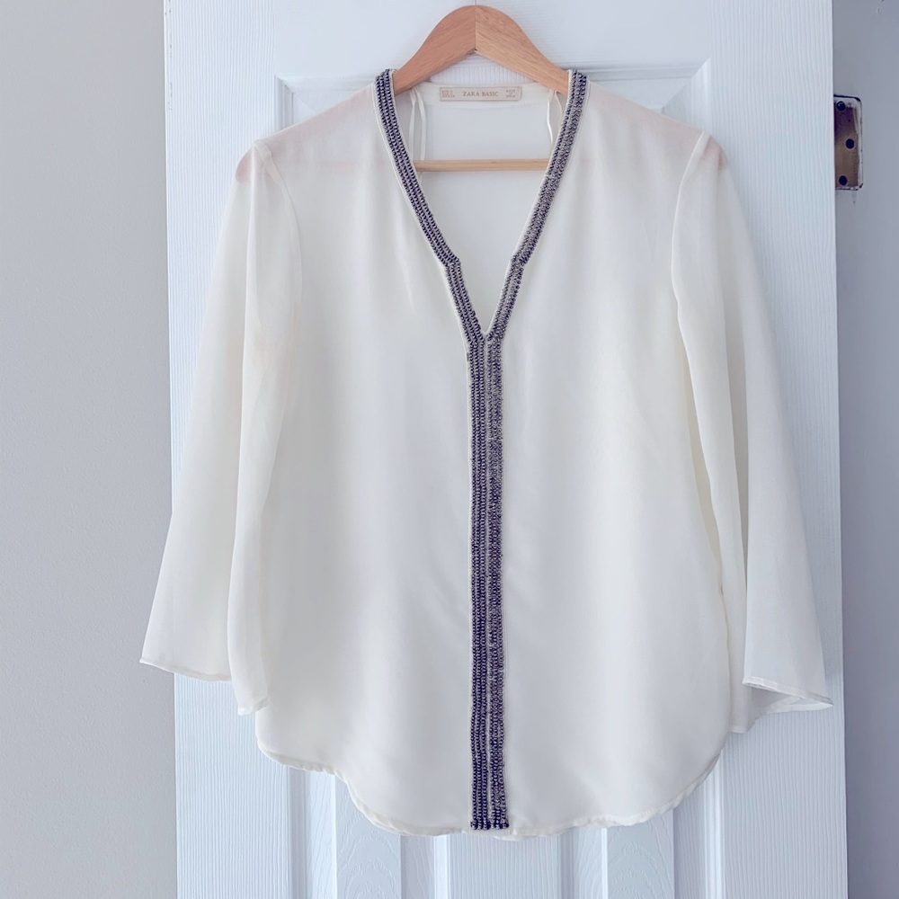 Zara Blouse with heavy bead detail